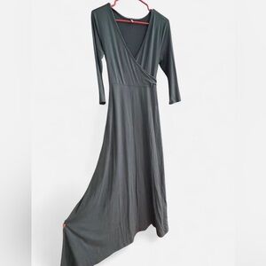Maternity Steel Blue Wrap Dress